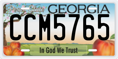 GA license plate CCM5765