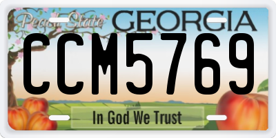 GA license plate CCM5769