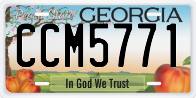 GA license plate CCM5771