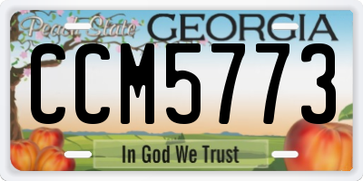 GA license plate CCM5773