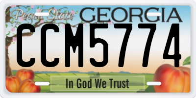 GA license plate CCM5774