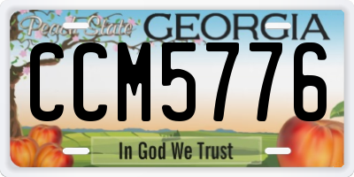 GA license plate CCM5776