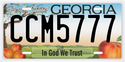 GA license plate CCM5777
