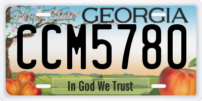 GA license plate CCM5780