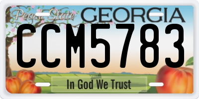 GA license plate CCM5783
