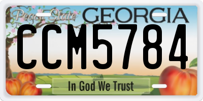 GA license plate CCM5784