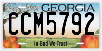 GA license plate CCM5792