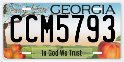GA license plate CCM5793