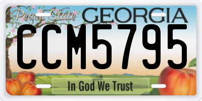 GA license plate CCM5795