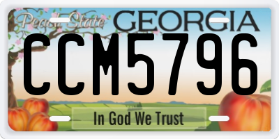 GA license plate CCM5796