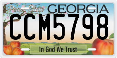 GA license plate CCM5798