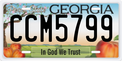 GA license plate CCM5799