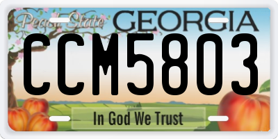 GA license plate CCM5803