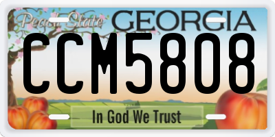 GA license plate CCM5808