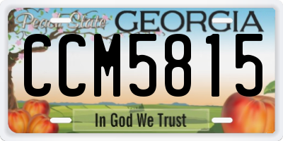 GA license plate CCM5815