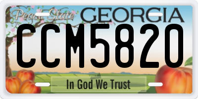 GA license plate CCM5820