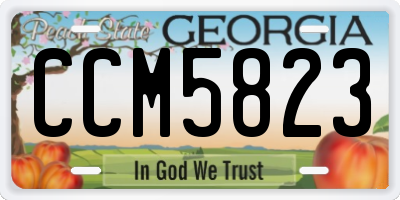 GA license plate CCM5823