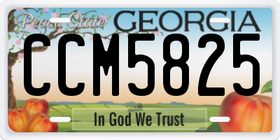 GA license plate CCM5825