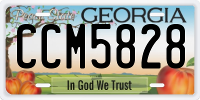 GA license plate CCM5828