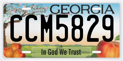 GA license plate CCM5829