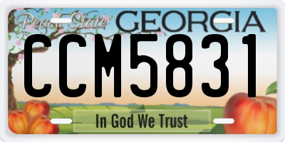 GA license plate CCM5831