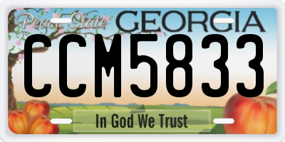 GA license plate CCM5833