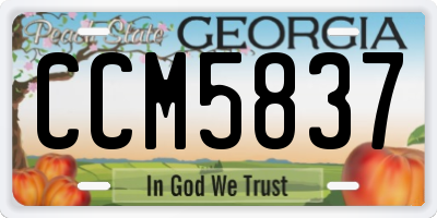 GA license plate CCM5837