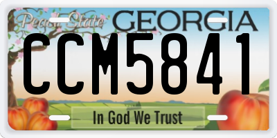 GA license plate CCM5841