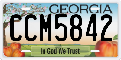GA license plate CCM5842