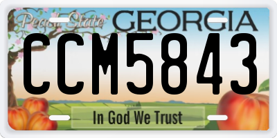 GA license plate CCM5843