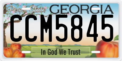 GA license plate CCM5845