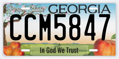 GA license plate CCM5847
