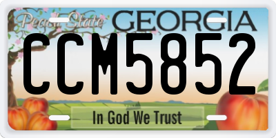 GA license plate CCM5852
