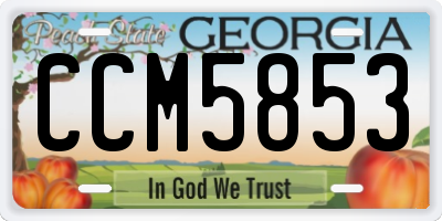 GA license plate CCM5853