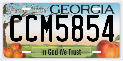 GA license plate CCM5854