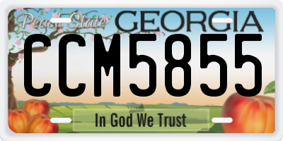GA license plate CCM5855