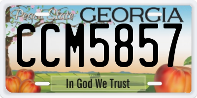 GA license plate CCM5857