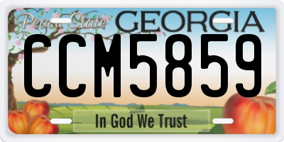 GA license plate CCM5859