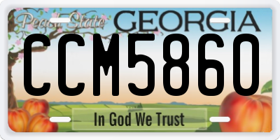 GA license plate CCM5860