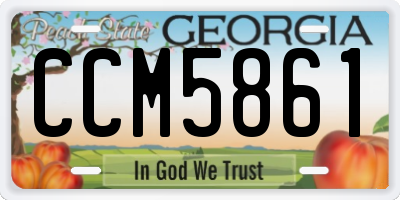 GA license plate CCM5861