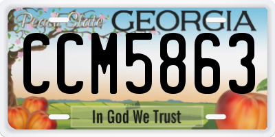 GA license plate CCM5863