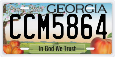 GA license plate CCM5864