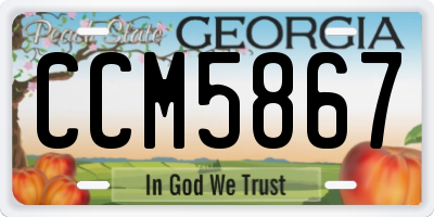 GA license plate CCM5867