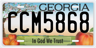 GA license plate CCM5868
