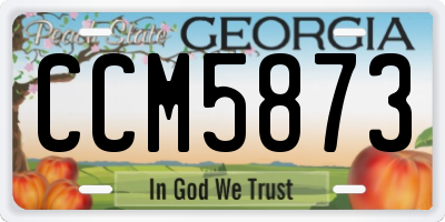 GA license plate CCM5873