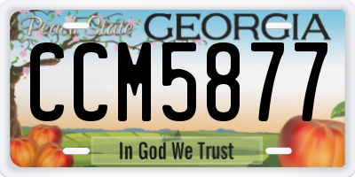 GA license plate CCM5877