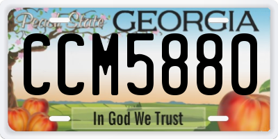 GA license plate CCM5880