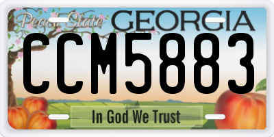 GA license plate CCM5883