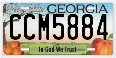 GA license plate CCM5884