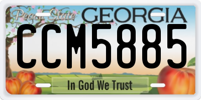 GA license plate CCM5885